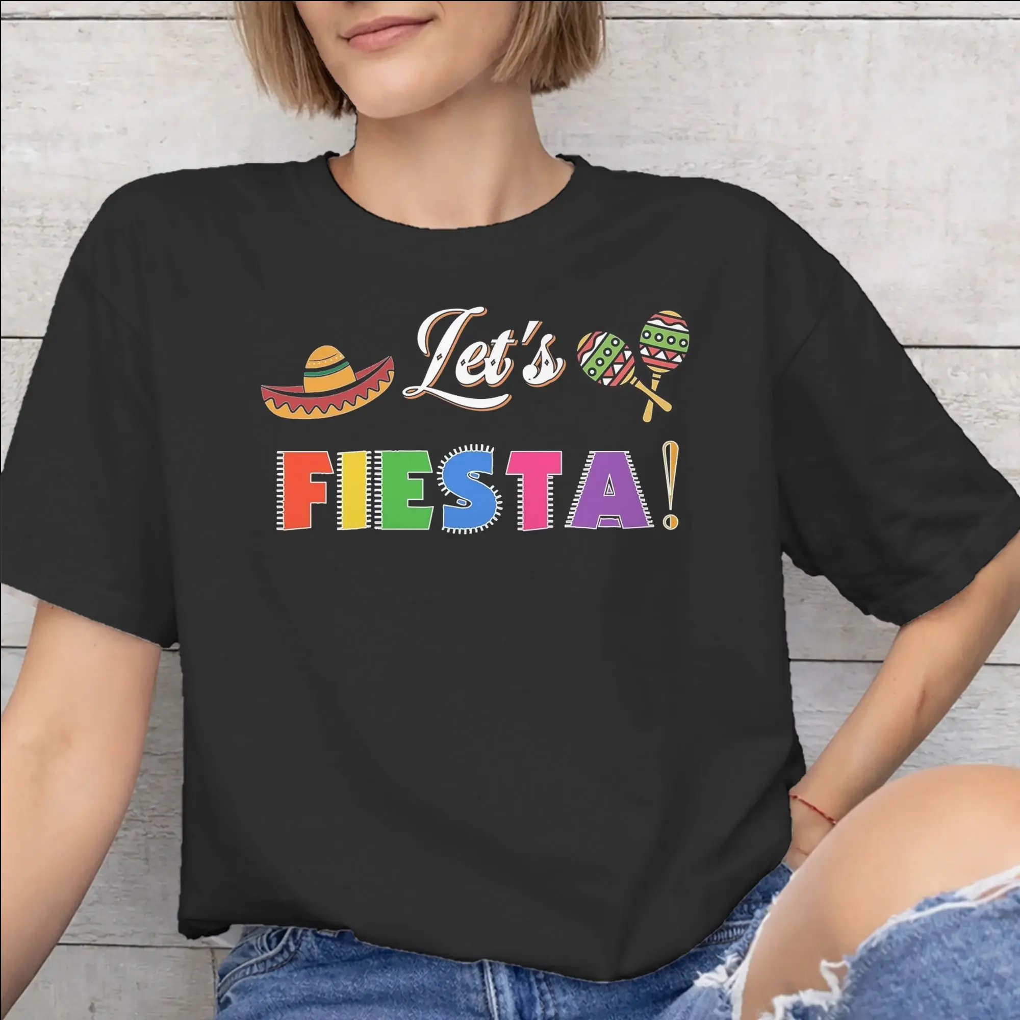 All Seasons Let's Fiesta Cinco De Mayo  T Shirt for Men Women  Cotton T-shirts Short Sleeve Clothing