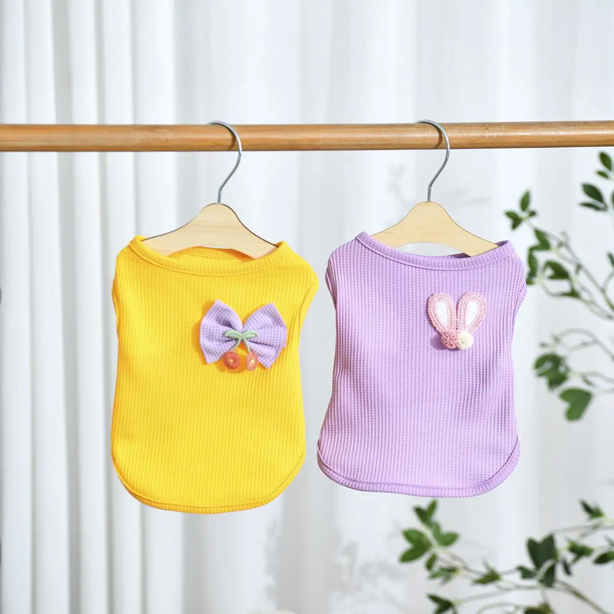 Pet Summer Cool and Breathable Vest Cat Dog Pet Butterfly Clip Rabbit Ears Cute Clothes