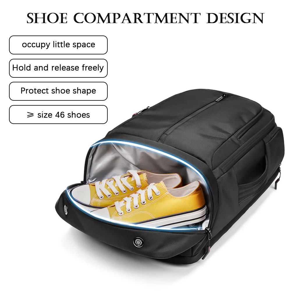 Men Larger Capacity Backpack Business Notebook Bagpack Waterproof Light Multifunctional Travel Luggage Storage Knapsack Shoe Bag