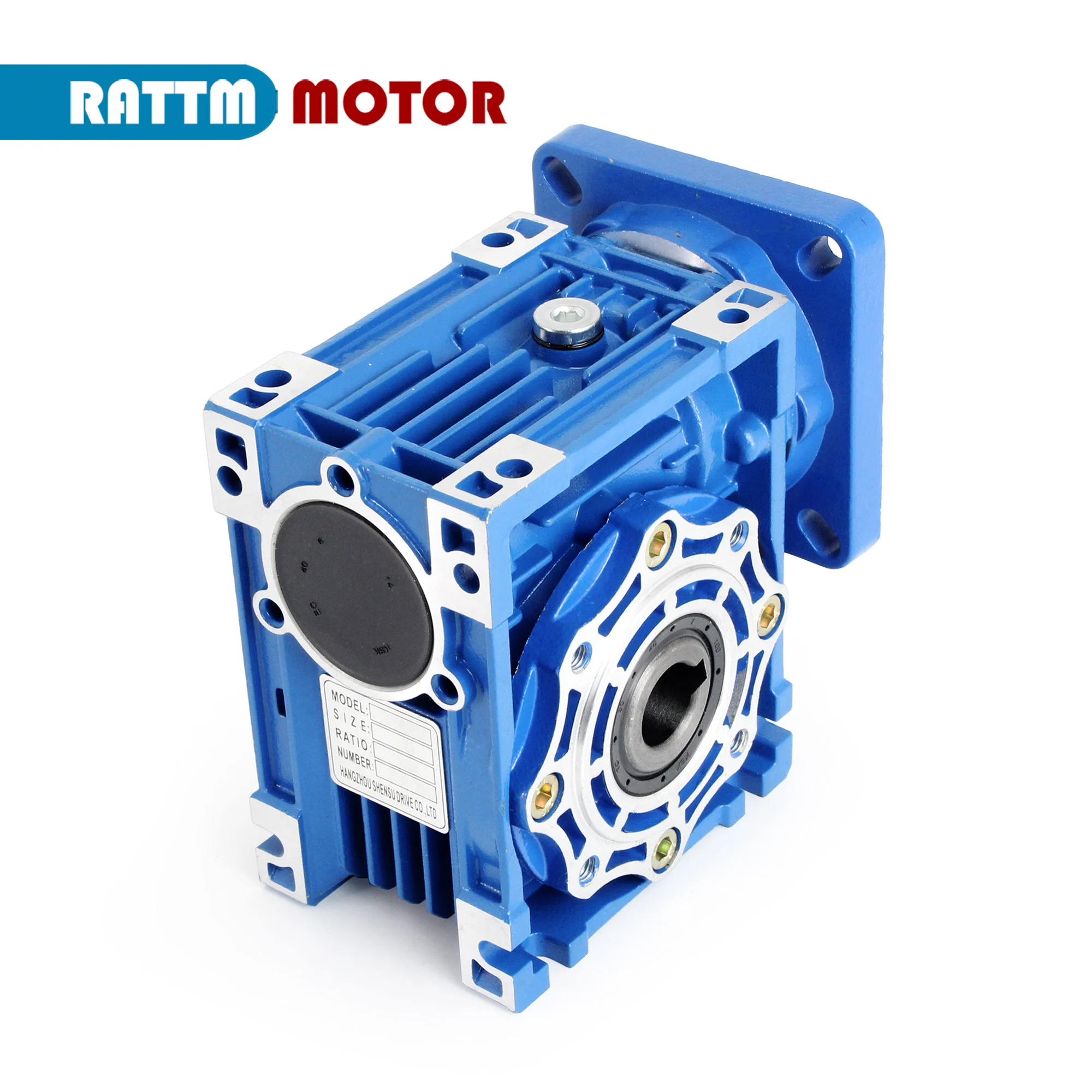 Imagem -04 - Grande Torque Nmrv090 Worm Gear Gearbox Redutor Relação para Flange 110 130 Servo Stepper Motor Entrada 19 mm 22 mm 24 mm 28 mm