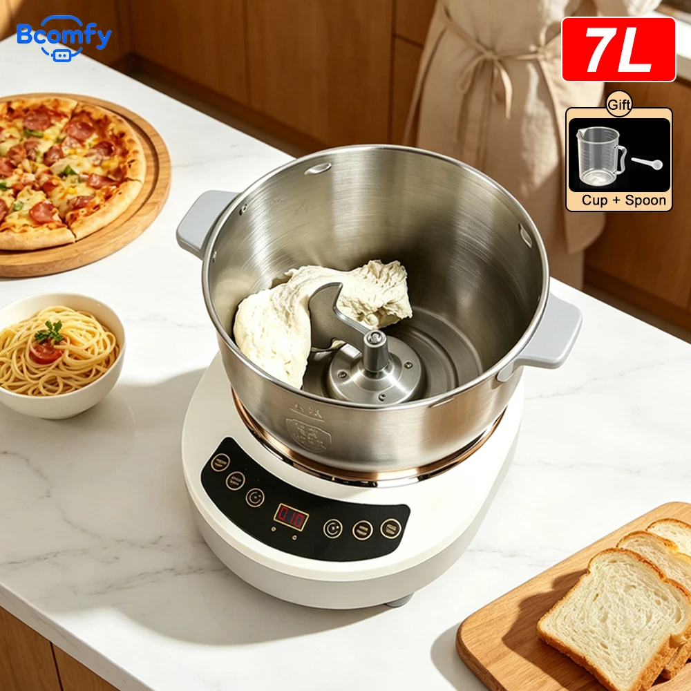 Stand Mixer Bowl - เครื่องนวดแป้ง 7 ลิตร เครื่องทำแป้งไฟฟ้าอัจฉริยะ เครื่องผสมแป้ง พร้อมฟังก์ชันหมักแป้ง