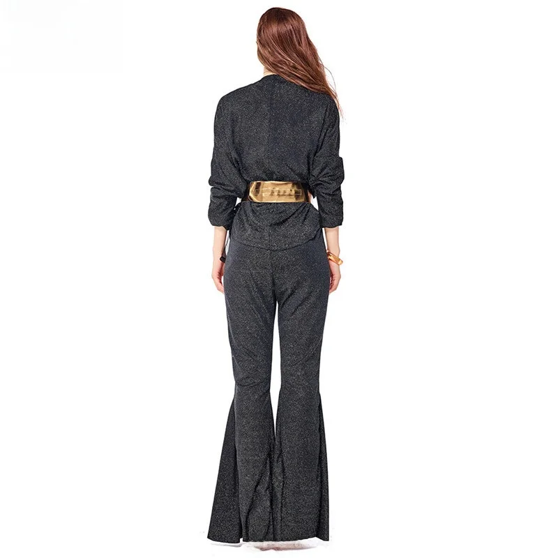 ชุดดิสโก้ย้อนยุค 70s ฮิปฮอป คิง สำหรับงานฮาโลวีน บาร์ ร็อค นักร้อง ชุดแสดงบนเวที ทำจากเส้นใยโพลีเอสเตอร์