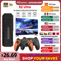 X2 Ultra Video Game Console 4K Game Stick HD Retro Video Game Console Wireless Controller TV 30+Emulator For PS1 or Only GamePad