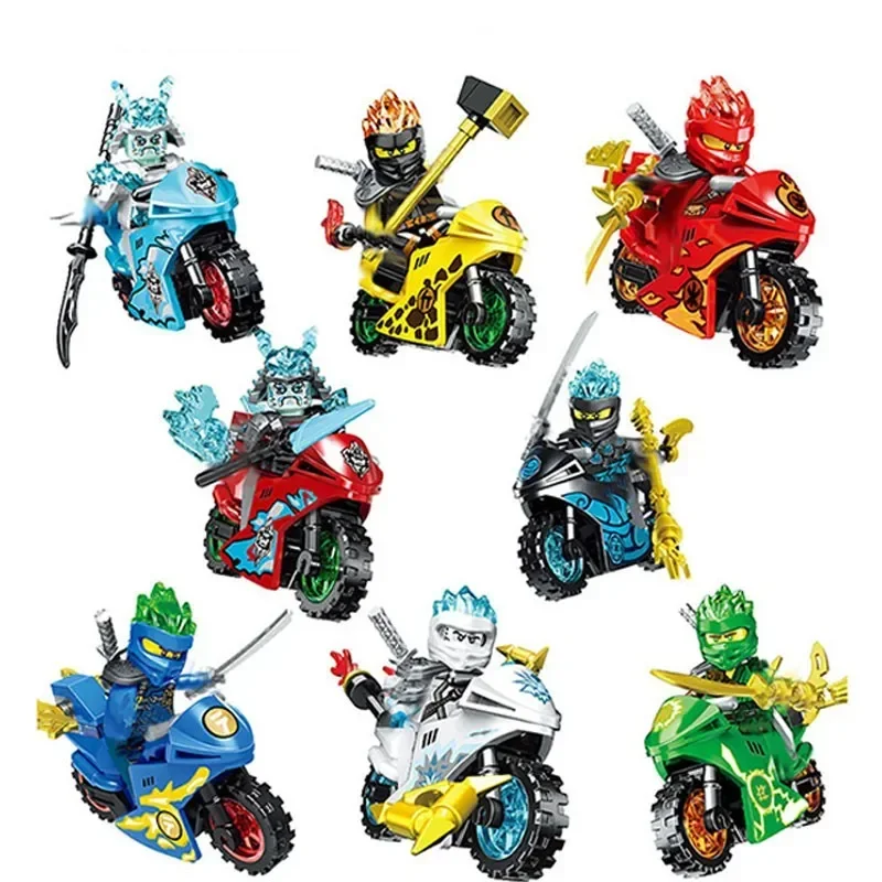 Ninja Masters of Spinjitzu Jay Cole Kai Zane Lloyd Building Block Ninja Motorcycle Figure Bricks Kids Toys For Children Gift view 3