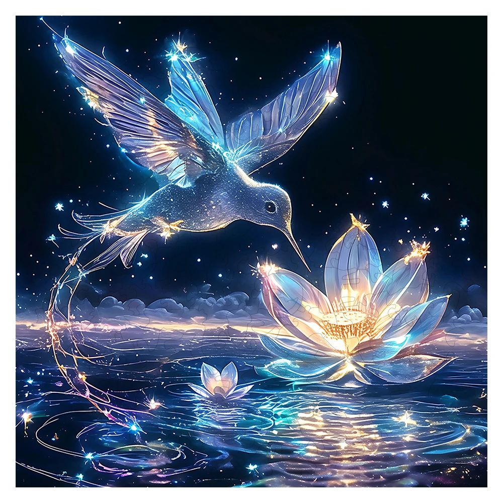 

Wooden Puzzles for Adults, Hummingbird Wooden Puzzles 200 Pieces, Unique Shaped Bird Jigsaw Puzzles, Birthday Creative Gifts Fun