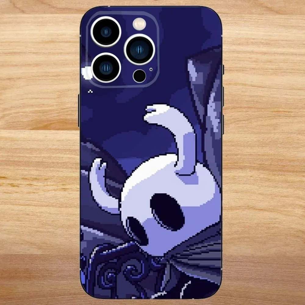 حافظة هاتف H-Hollow Knight لهاتف iPhone 16,15,14,13,12,11,Mini,Pro,SE,MAX غطاء أبيض غير لامع مقاوم للصدمات