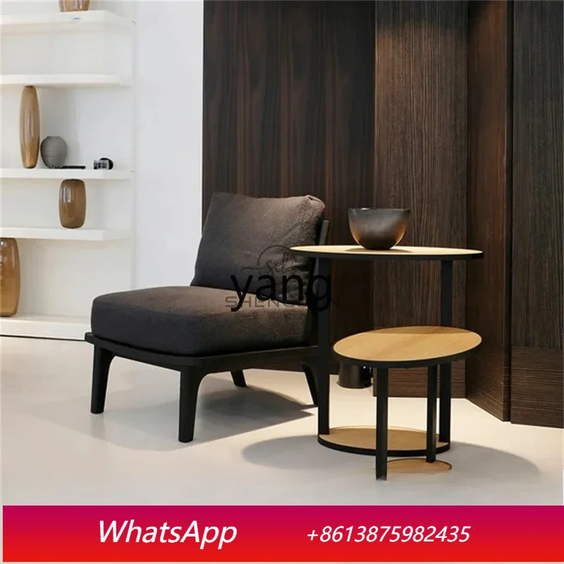 

LTT modern simple solid wood fabric sofa leisure chair new Chinese retro negotiation chair