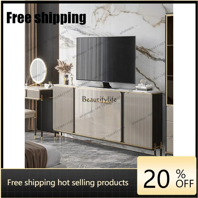 jj5  Best Seller Pg45Ultra-thin TV Cabinet Bedroom High Light Luxury Storage Locker Integrated