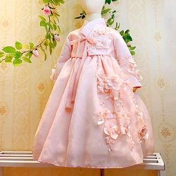 2024 Girls' New Hanbok for Birthday Gift Girls' Ancient Hanbok Dress Creative Childrens Korean Top And Dress 2-piece Set LF950