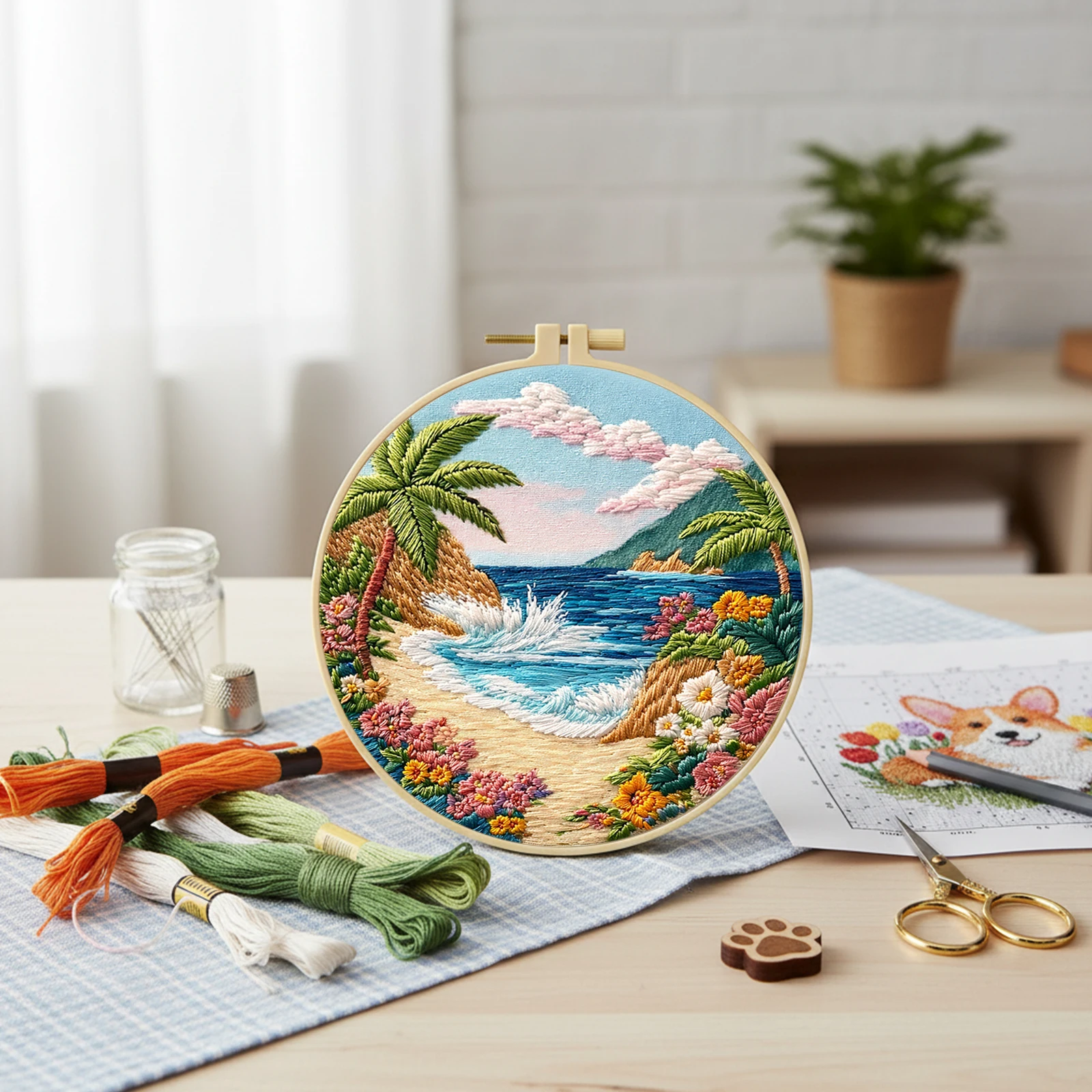 ชุดปักผ้าฝ้าย DIY ขนาด 29x29 ซ - Embroidery Hoop Kit บทวิจารณ์และราคา