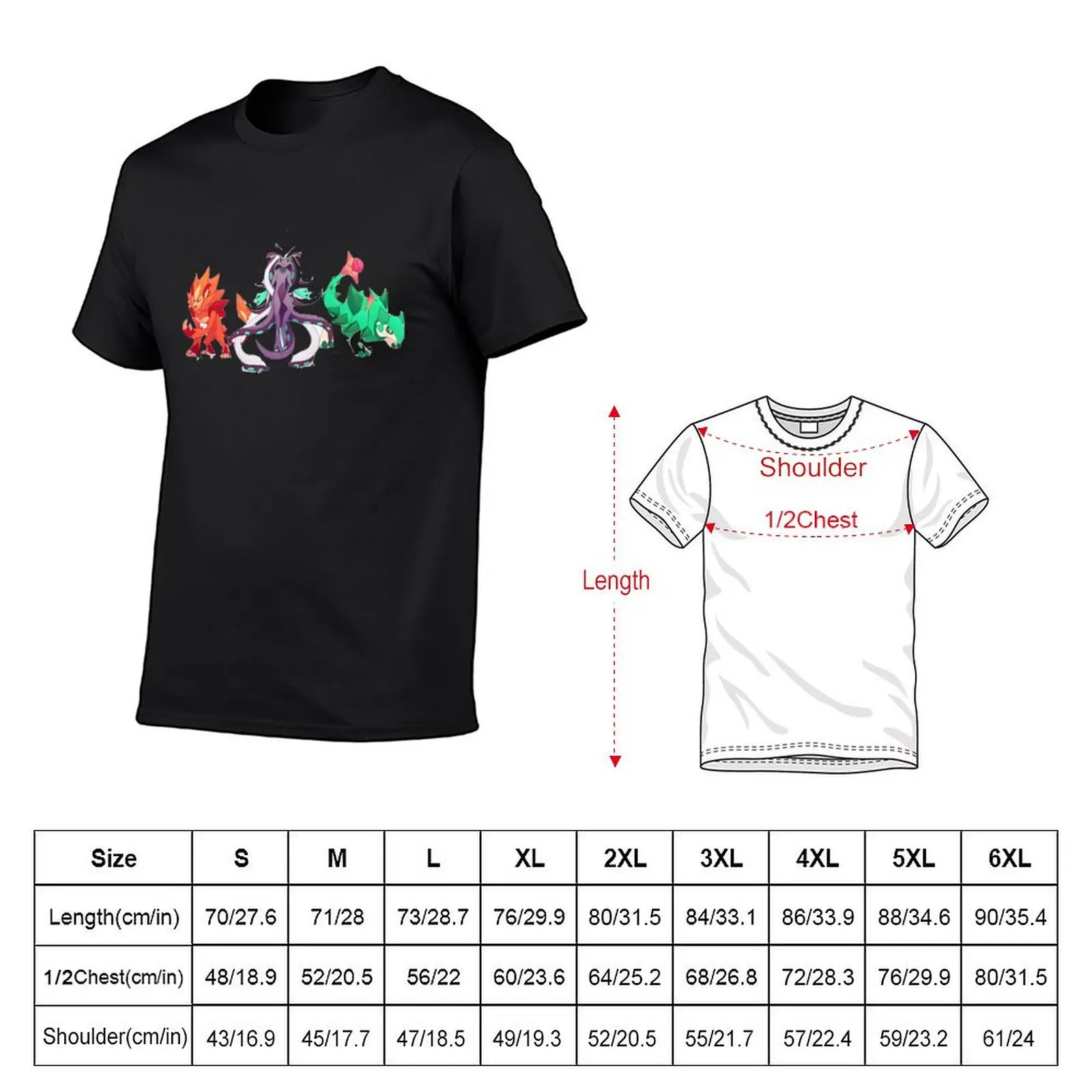 Temtem characters funny happycharacters T-Shirt aesthetic clothes customs for a boy vintage Short sleeve tee men