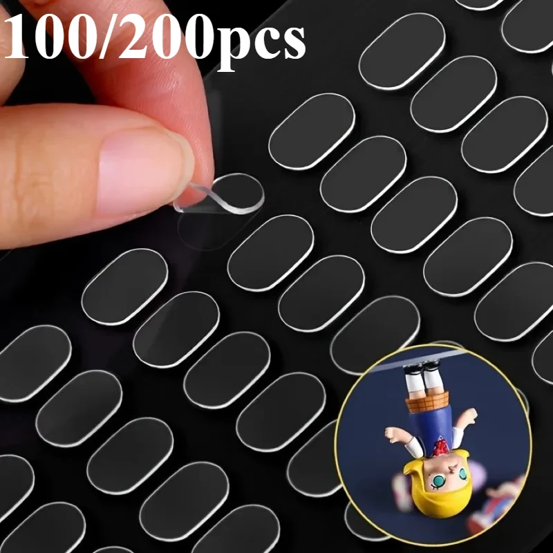 

100/200pcs Transparent Double-Sided Tape Pads - Non-Marking, Anti-Skid Adhesive for DIY Projects & Model Car Decor Double