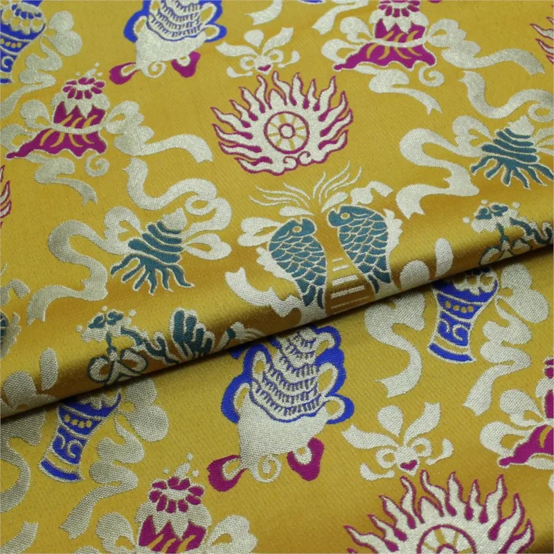 Estilo chinês e decoração de salão budista almofadas artesanais almofadas jacquard tecido de brocado de seda