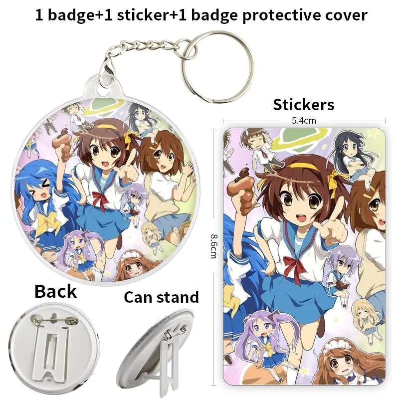 Suzumiya Haruhi Anime Character Game Soft Button Badge Brooch anchor Peripherals Pin Fandom Tinplate Jewelry Fashion Lapel Pupil