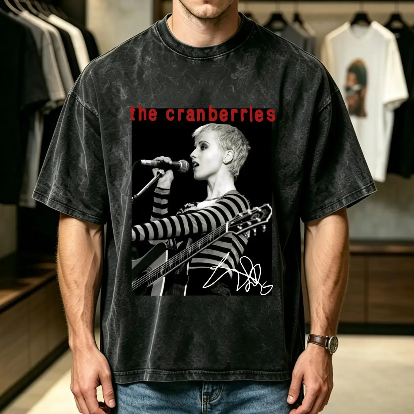 washed T Shirt Hot Dolores O Riordan The Cranberries Cotton Men All Size 1N2837 long or short sleeves vintage Washed Unisex