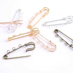 10Pcs/Lot 3/5 Rings Safety Brooch Blank Base Brooch Pins 50/60mm Pins with for DIY Jewelry Making Finding Supplies Accesories