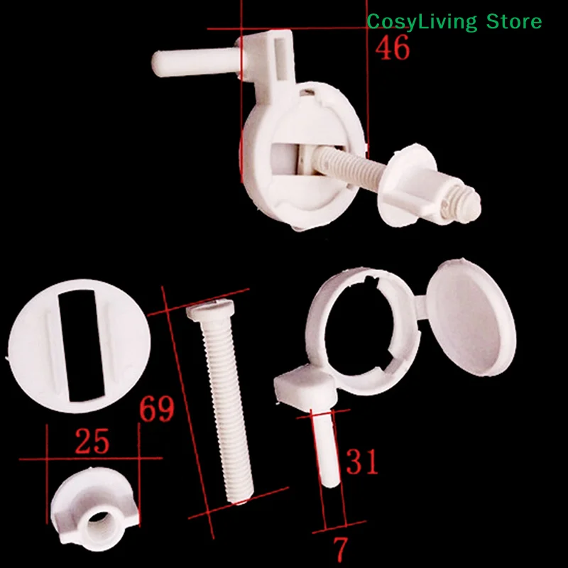

1Set/2Pcs Plastic Toilet Seat Screws Fixings Fit Toilet Seats Hinges Repair Tools