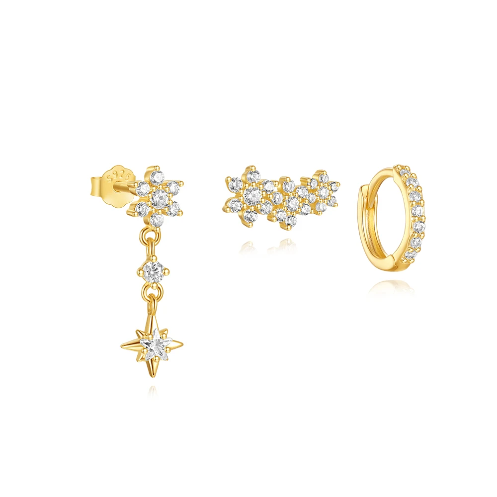Canner Geometric Zircon Sterling Silver Earring Set 9