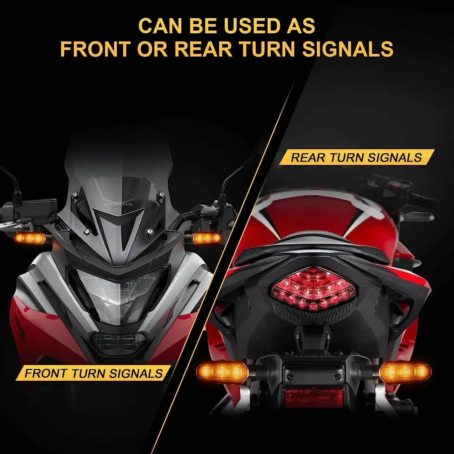 8mm Mini Motorcycle LED Turn Signal Lights Amber Flashing Light Blinker Turn Signal Lamp 12V Moto Indicator Lamp Accessories image 2