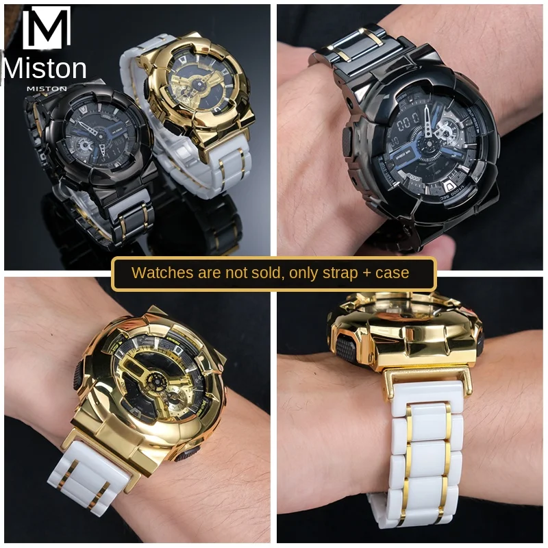 Ceramic Strap For Casio G-SHOCK GA-110 100 120 140 Strap Case GD/AX-110/100/120/140 5146 5081 Bracelet Modified Strap Bezel set