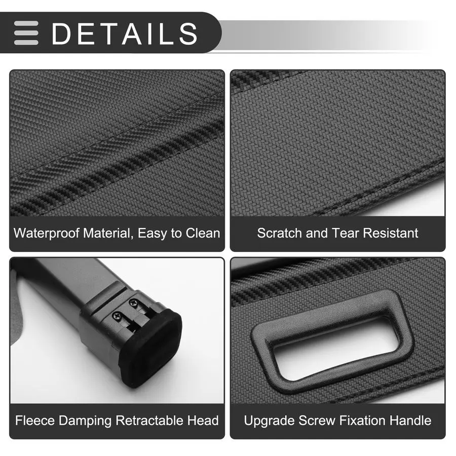 غطاء شحن قابل للسحب لصندوق السيارة لهوندا CRV 20022006 رف الطرود الخلفي لدرع الأمان للأمتعة، قماش، أسود Ca #5