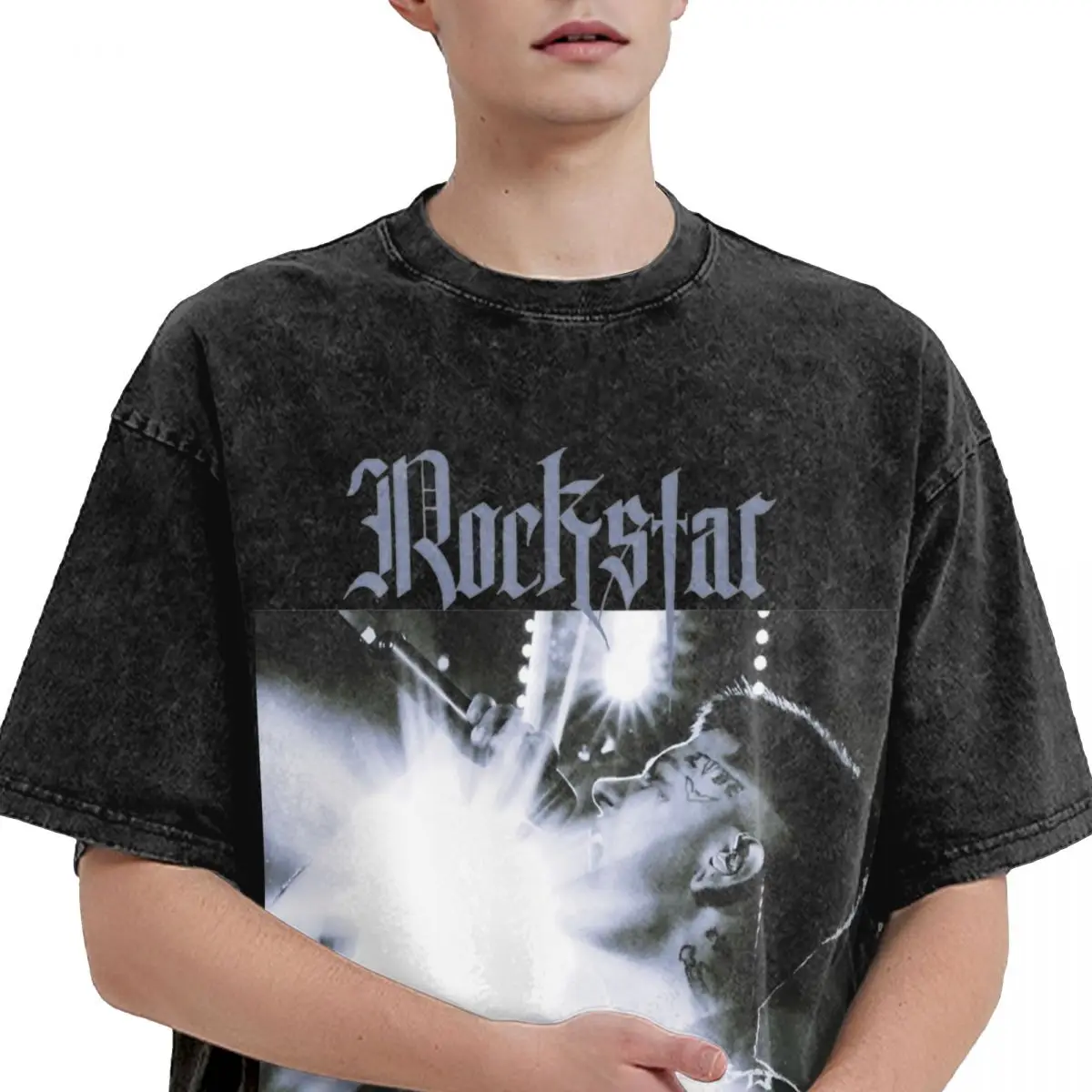 Rockstar Duki Singer Rap Music Washed T Shirts Streetwear Hip Hop Novelty T-Shirt Tee Shirt Men Women 100% Cotton Harajuku