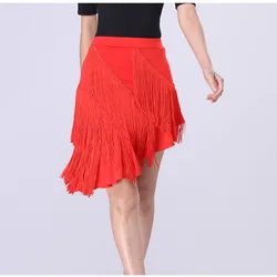 Latin Dance Skirt New Tassel Skirt Sexy Women Adult Exercise Clothing Dance Clothes Autumn Performance Dress