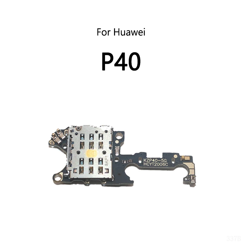 SIM Card Reader Socket Tray Slot Microphone Module Board Signal Antenna Connect Flex Cable P40 P50 Pro 5G Mate 40