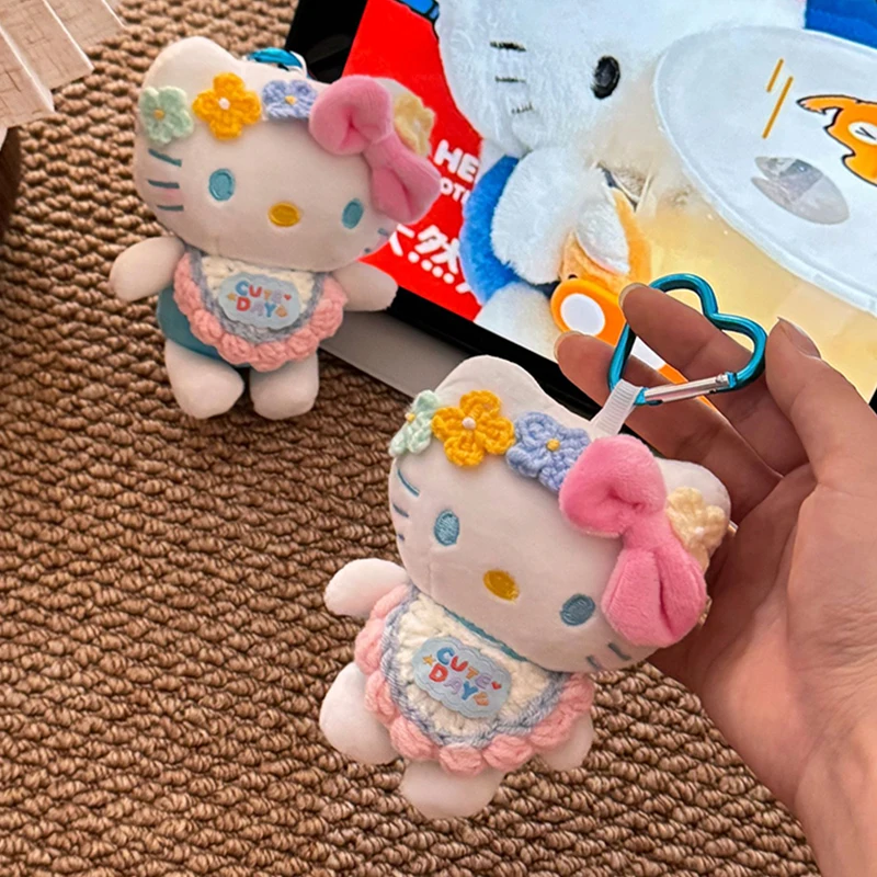 

Sanrio Hello Kitty цветок плюшевая кукла брелок аниме Китти кошка мягкое животное подвеска-подвеска для школьной сумки рюкзак кошелек аксессуар