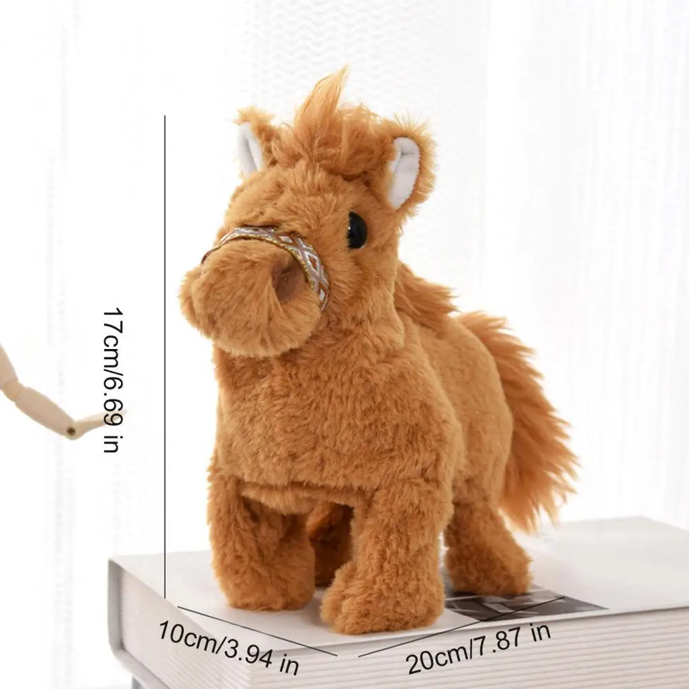 Electric Plush Horse Toy with Sound Kids Walking Interactive Horse Plushie Simulation Plush Horse Toy Stuffed Animal Toy