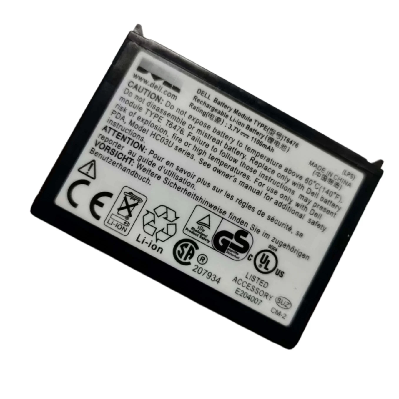 3.7V 1100mAh PDA Pocket PC Battery  310-5965 U6192 for DELL Axim X50, X50V, X51, X51V