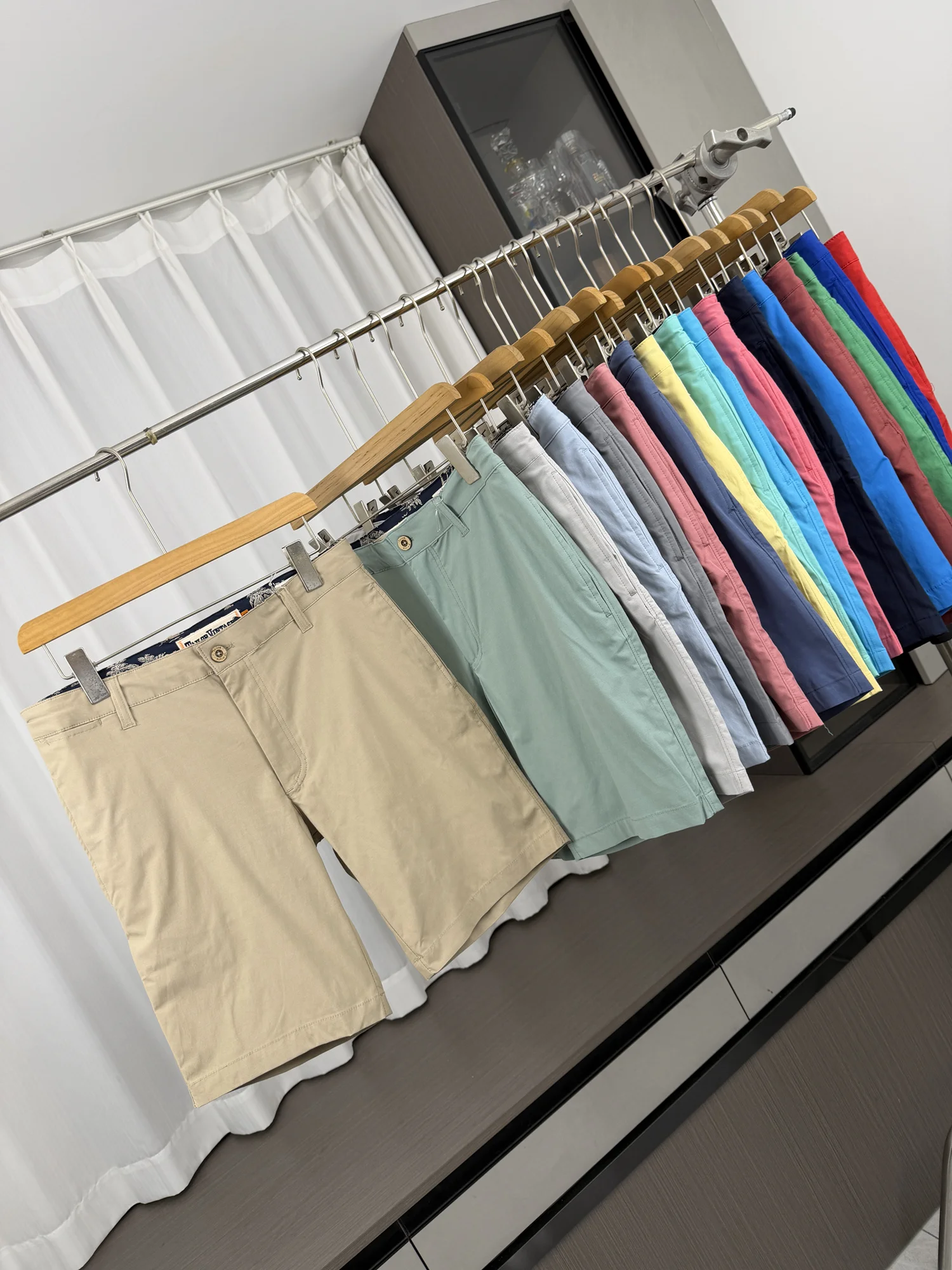 

Retro Washed Men's Casual Shorts Breathable Commute Elastic Comfortable Summer Fashionable Youth Loose Fit Pure Color