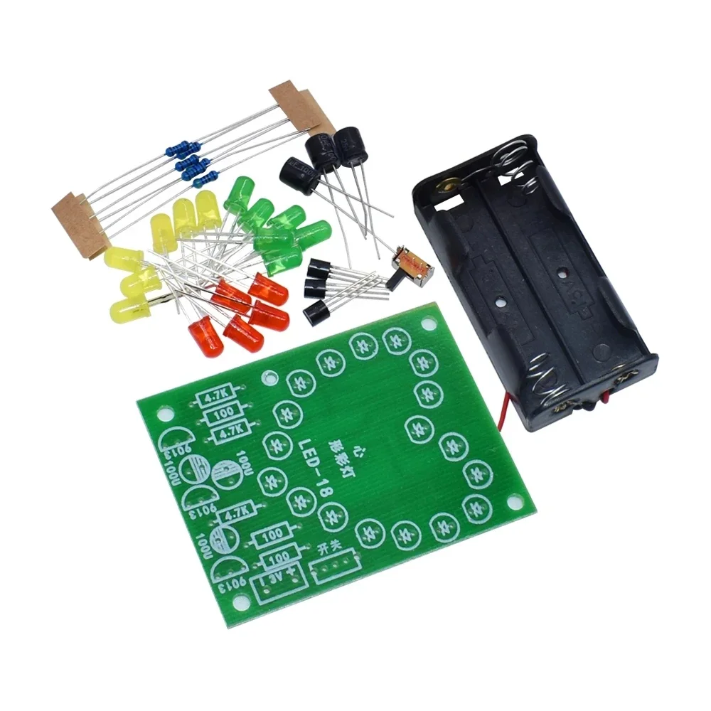 

Electronic DIY Making Pieces LED Heart-shaped Running Light Flashing Water Light Kit Student Fun Technology Training