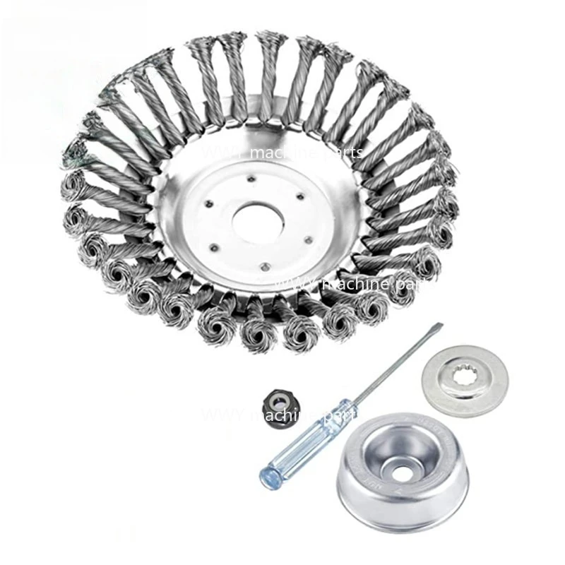 6 8-inch Rust Removal Plate Mower Accessories Twisted Wheel Steel Wire Lawn Head Gearbox Steel Mowing Plate