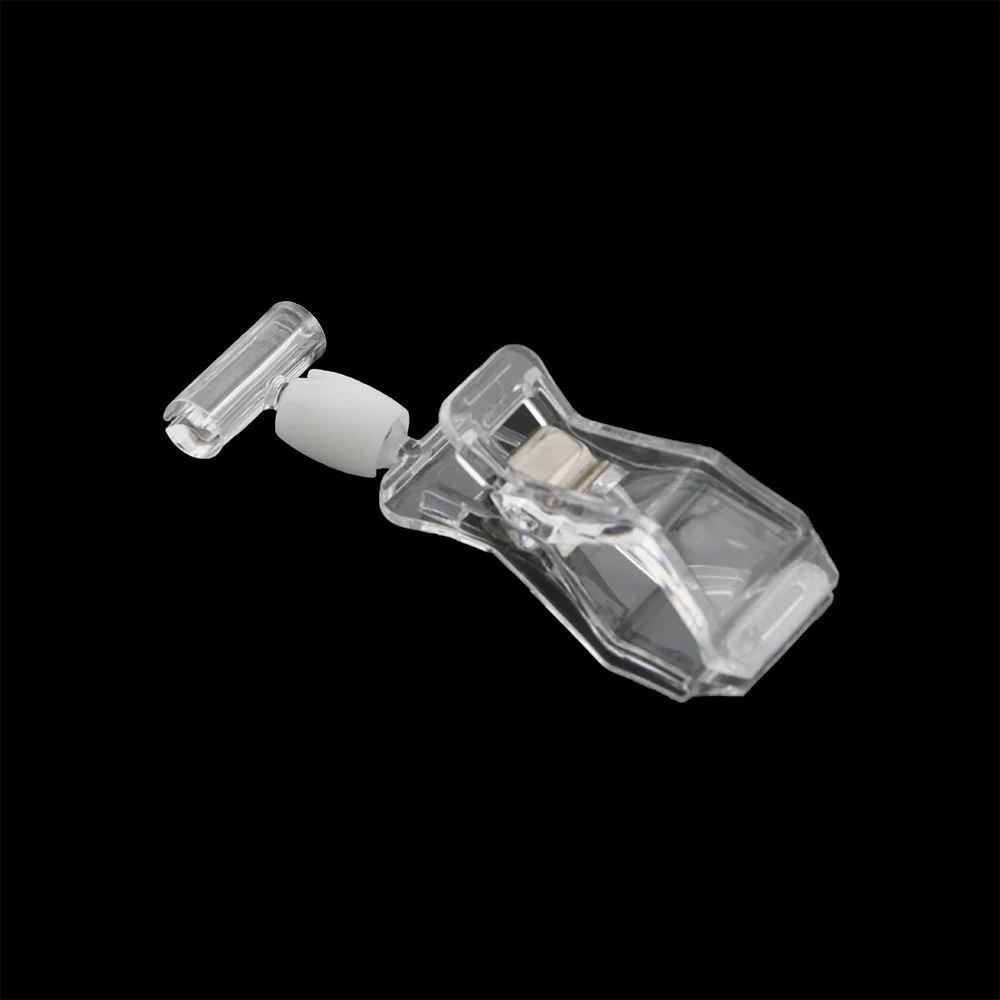 Clear Memo Plastic Rotatable Pop Clip-on Merchandise Sign Display Clip Card Label Price Tag Holders Pricetag Holder Supermarket