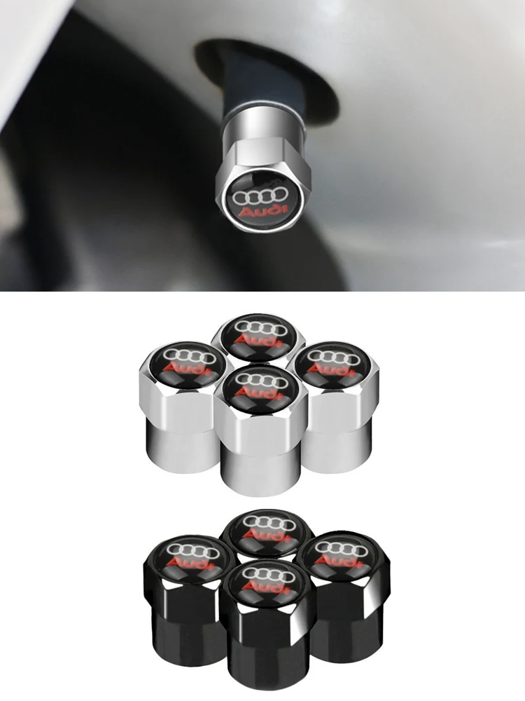 4pcs brand new metal car wheel tire valve cap decoration accessories For Audi Sline S1 S2 TT S3 Q7 S5 S6 S7 S8 Q3 Q5 S4 Q8 R8 Q2