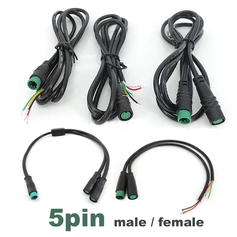 5Pin Conversion Line Signal Connecting Sensor Wire M8 Waterproof E-bike Extension Cable Joint 5 PIN Male Female