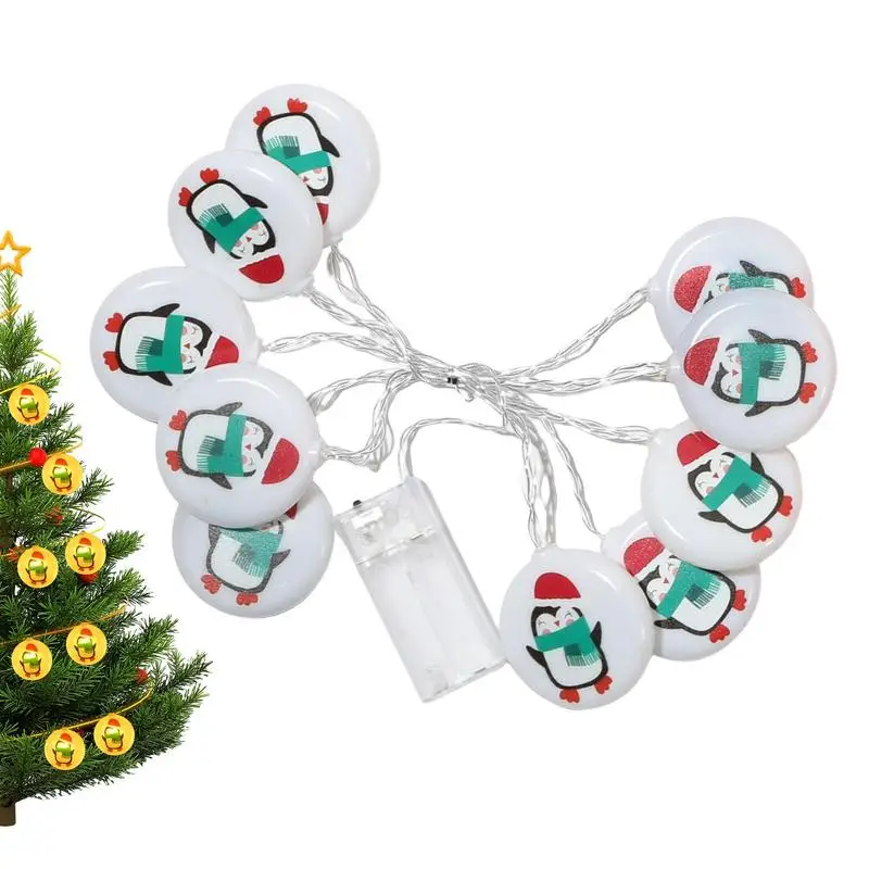 Christmas Light String Christmas Penguin Pattern Shaped String Lights For Home Shipping Malls Hotels Clubs Bars Christmas