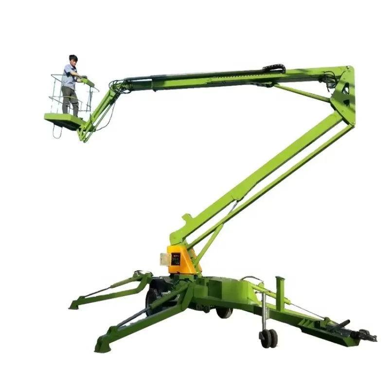 Customized 50ft 16m Boom Lift Electric Aerial Bucket Man Lift Tow Behind Trailer Mounted Articulated Cherry Picker for Sale