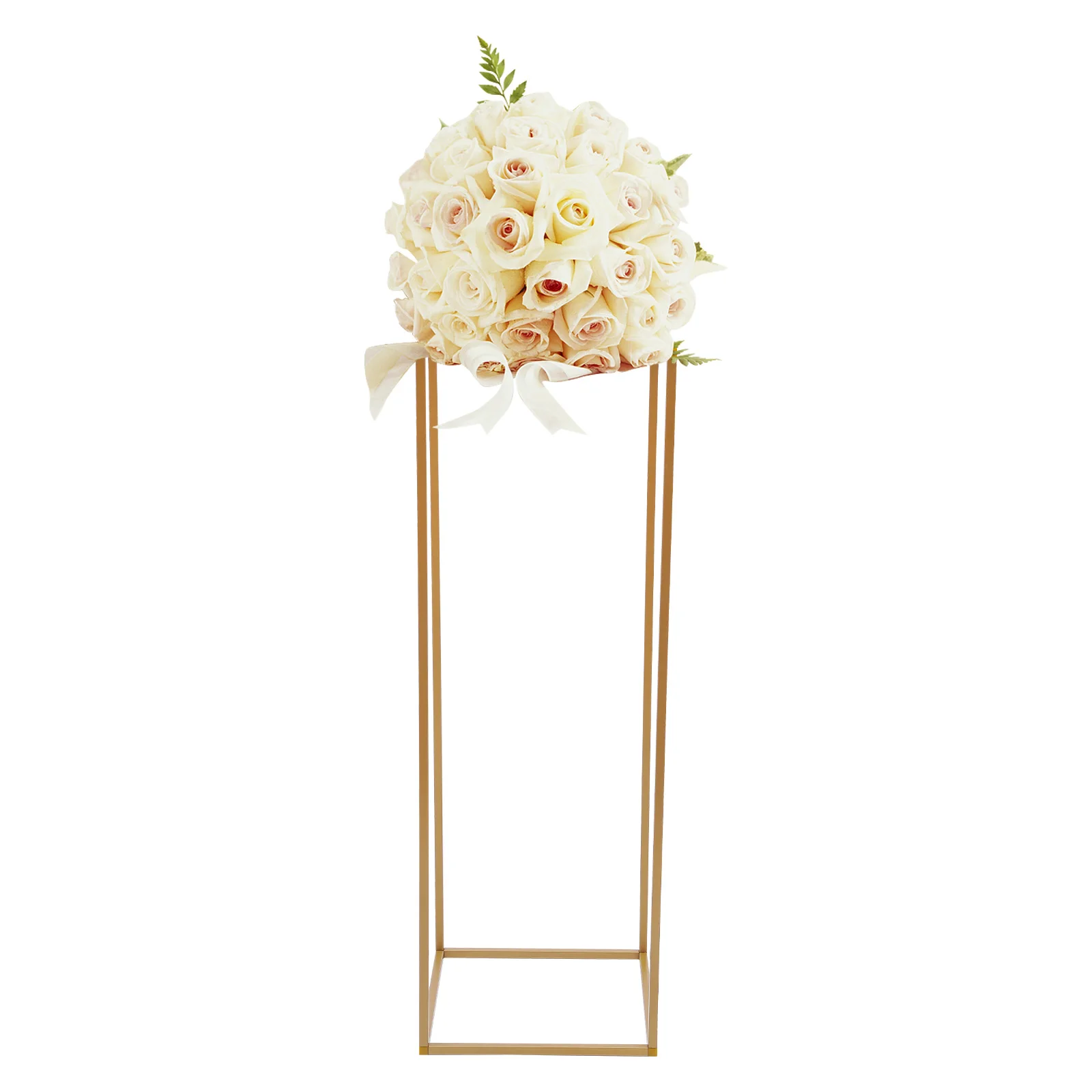 10PCS Gold Flower Stands, 80cm Rectangular Iron Vase Pedestal, High-temperature Baking Paint Finish, Holds 11-22lbs Each, Freestanding for Wedding, Birthday, Party, Home Decor, Desktop Display