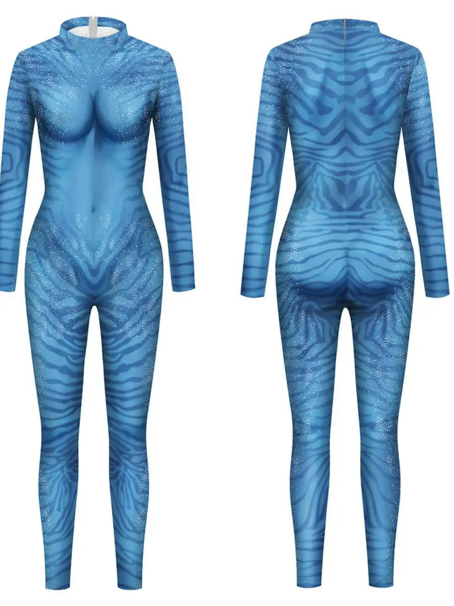 로우인 무비 아바타 코스프레 슈트 3D 디지털 프린팅 점프슈트 역할극 의상 폴리에스터 섬유 전통 중국 의상...