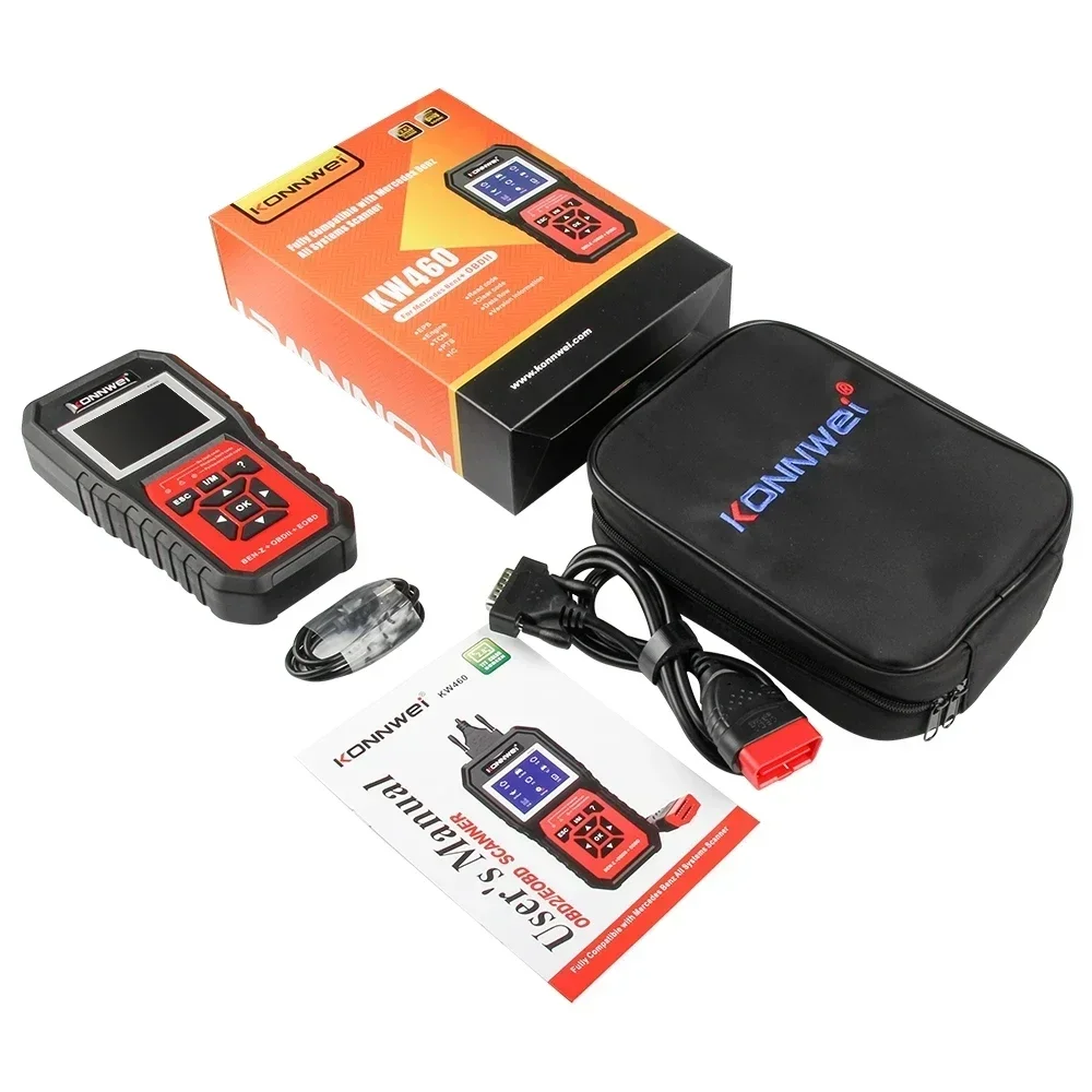 Professional OBD2 Scanner KW460 Code Reader for Mercedes-Benz ABS Airbag Oil ABS EPB DPF SRS TPMS Reset Car OBD2 Diagnostic Tool