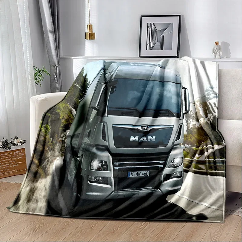 2026 MAN Truck Logo 3D Printing Soft Flannel Blankets,Throw Blanket Comfortable Blanket For Picnic Beds Sofa Home Bedroom Gifts