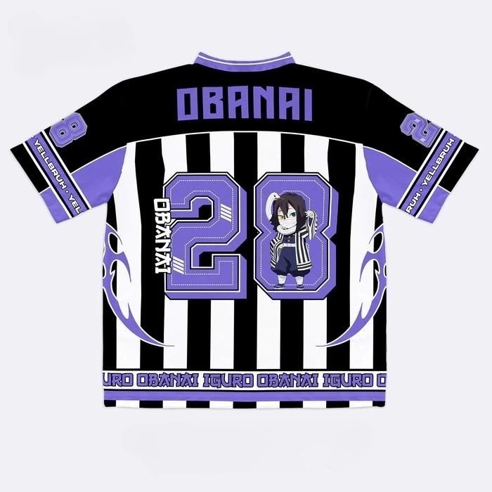 Demon Slayer Obanai Iguro Anime série numéro 28 maillot surdimensionné Kpop Baseball Hockey tenue T-shirt quotidien unisexe hauts t-shirts