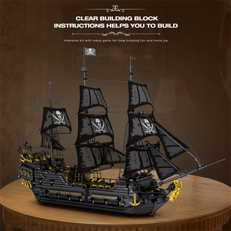 4304 pçs preto pérola navio pirata modelo blocos de construção filme esqueleto aventura barco montagem tijolos conjunto crianças brinquedos presentes aniversário