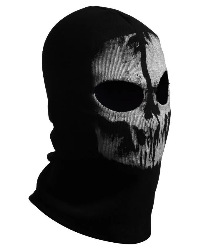 Unisex Ghost Print Stocking Balaclava Mask Good for War Game Halloween Cosplay Thick Scary Skeleton Cotton Hat