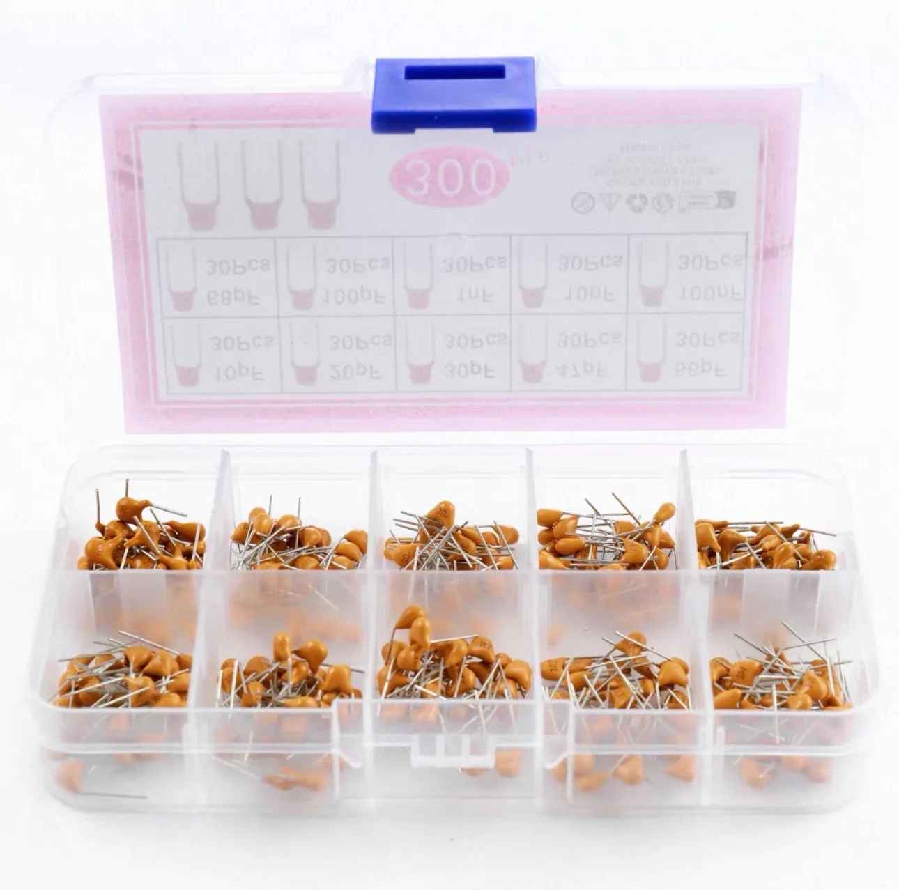 300pcs/480pcs Ceramic Capacitor Assortment Kit For Guitar Capacitor 10Values/24Values 10PF-10uf image 4