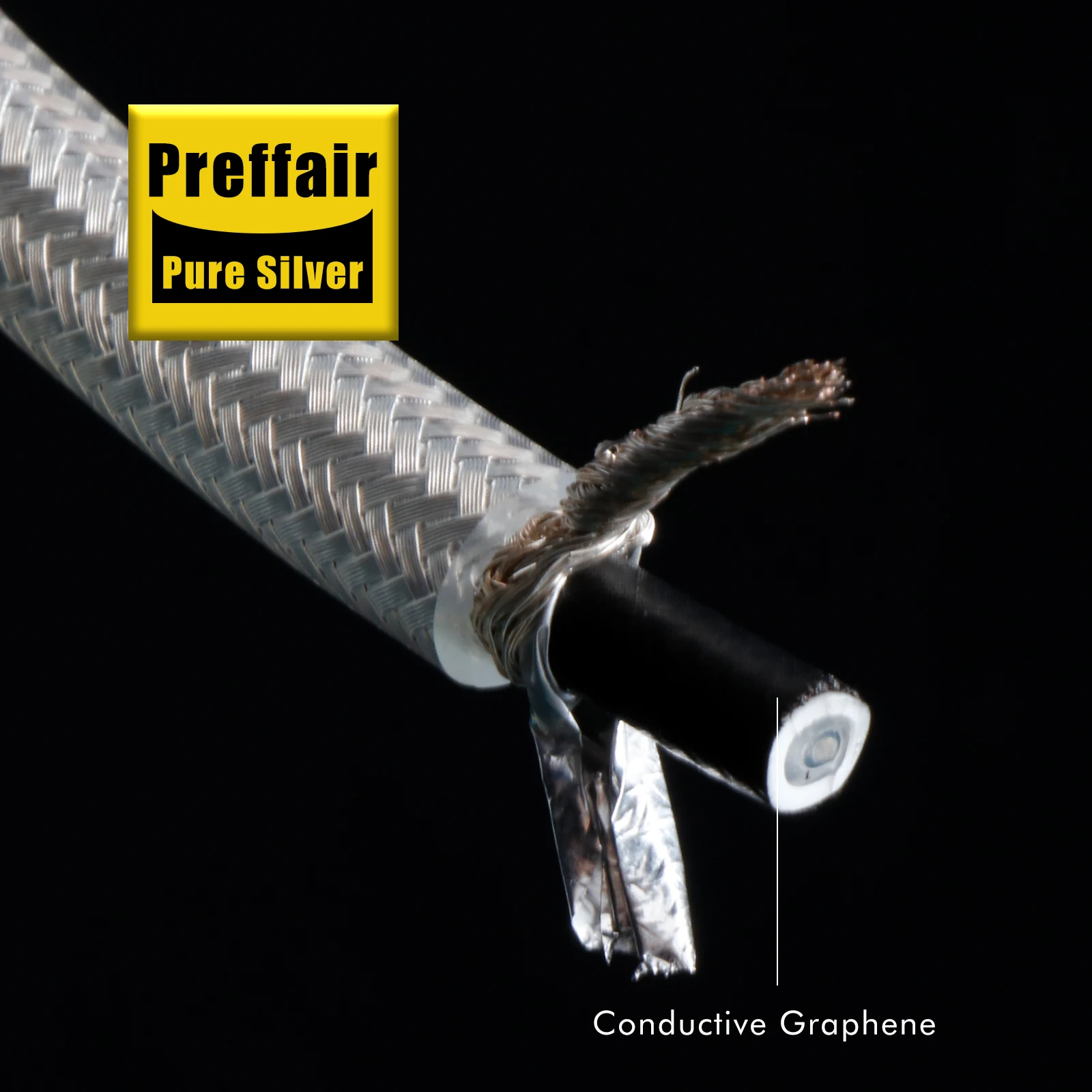 Preffair Pure Silver Coaxial Audio Bulk Cable 75ohm Pure Solid Silver 99.998% For DIY Digital Cable X454
