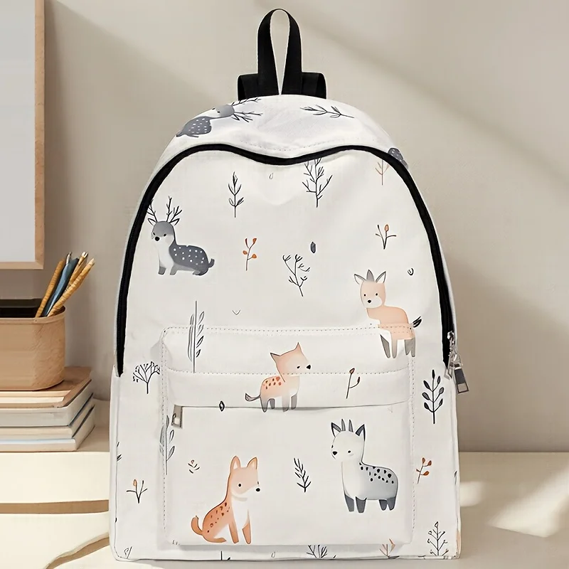 Deer Pattern Printed Fashionable Backpack Durable and Foldable | Casual Daily Backpack Suitable for School and Travel