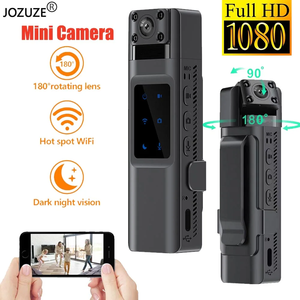 Mini cámara 1080P de motocicleta JOZUZE con cámara de salpicadero WiFi 120 ° Grabador de vídeo para ciclismo, motocicleta, coche, DVR, acción gran angular